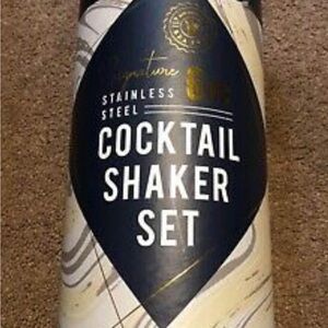 New unopened Signature Stainless Steel Cocktail Shaker Set - Black and Gold